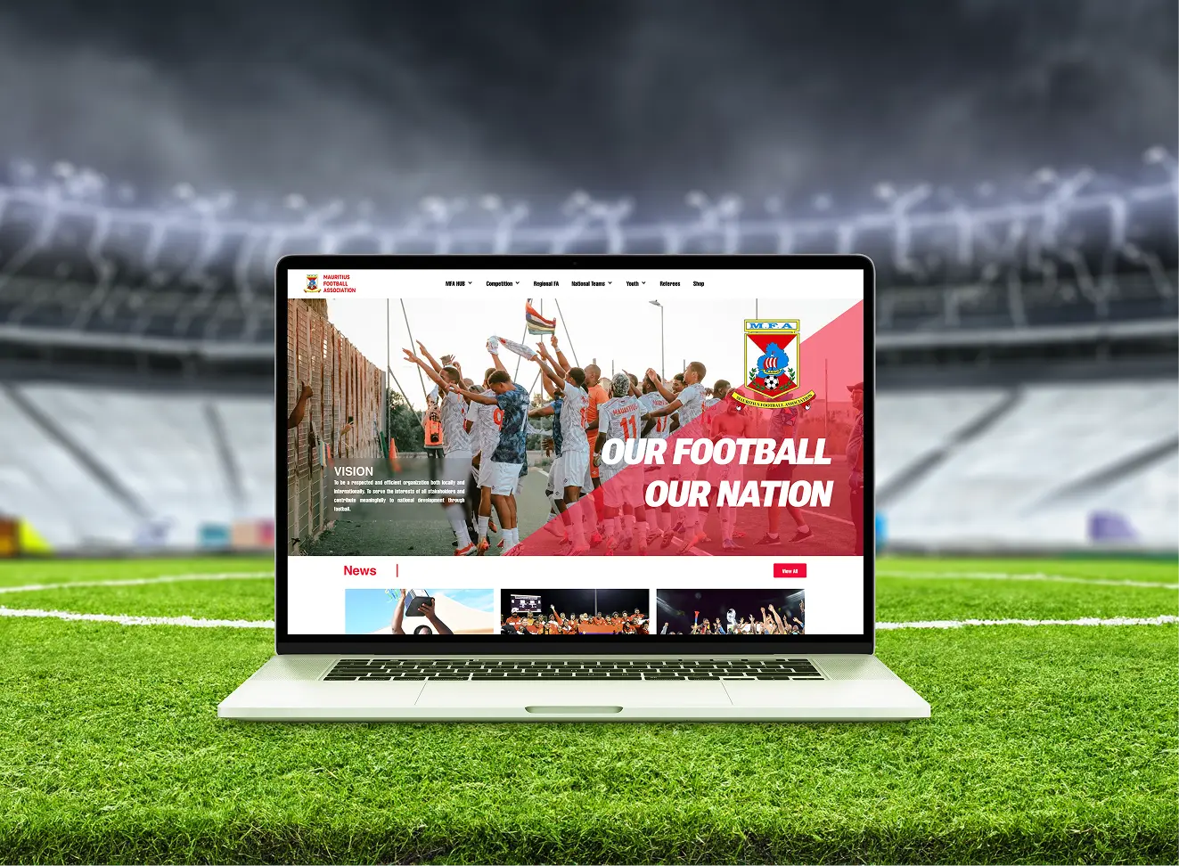 Maquette du site de Mauritius Football Association